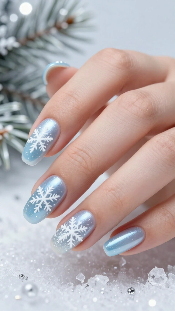 Delicately Painted Snowflakes