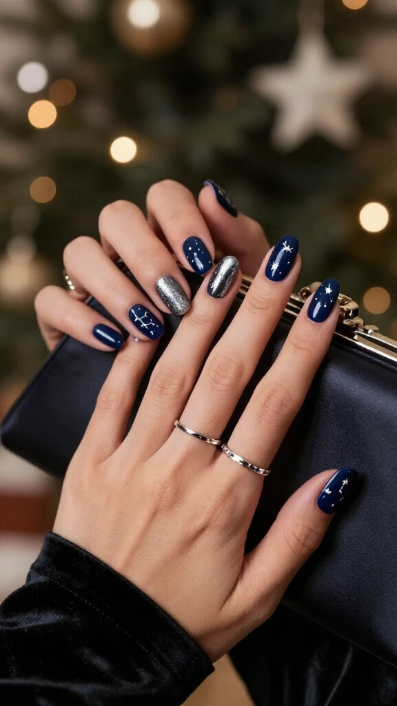 Midnight Navy and Silver Constellations