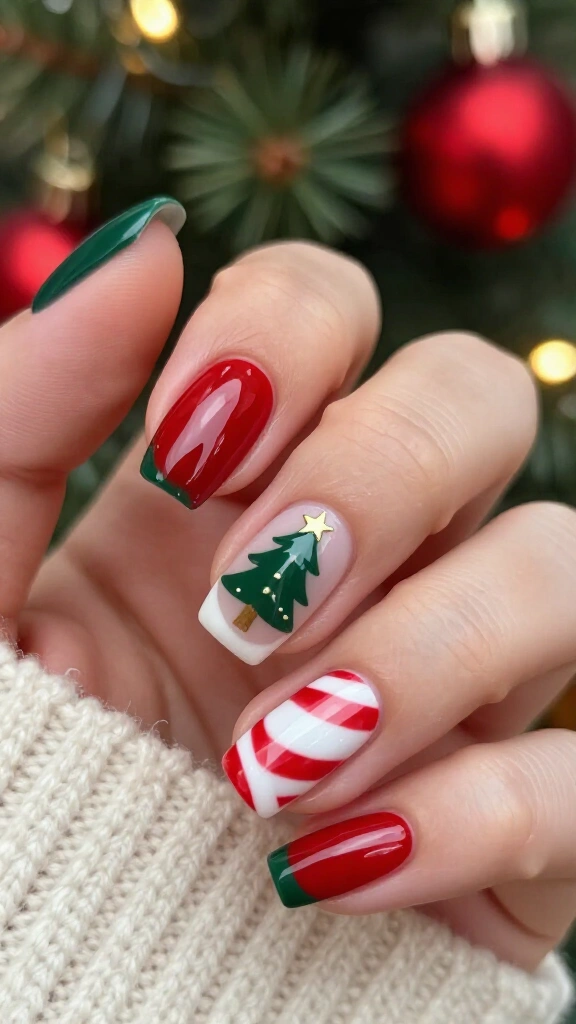 Candy Cane Striped Tree Base