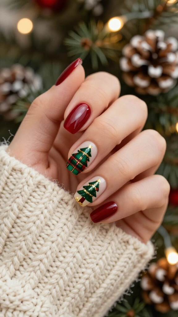 Plaid Tartan Tree Accent
