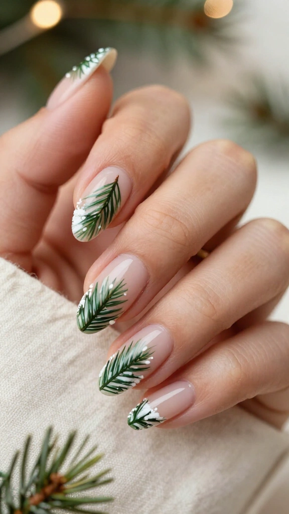 Hand-Painted Pine Needles