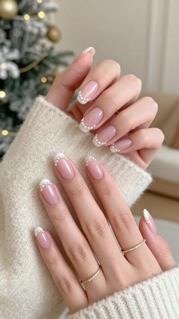 Pearl-Accented Clean Girl Manicure