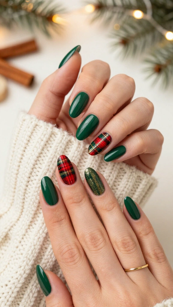 Tartan Plaid Feature Nails