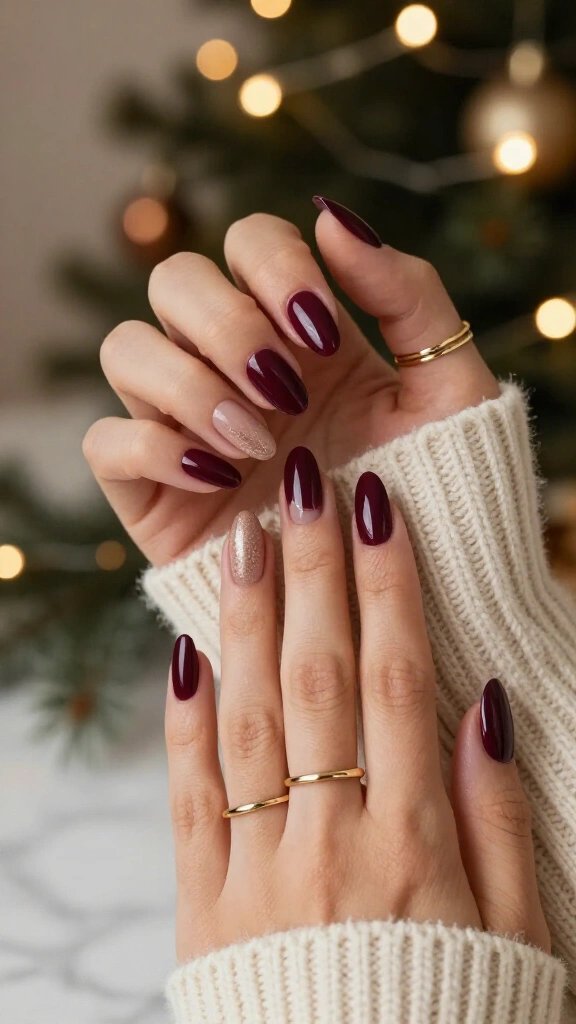 Deep Plum & Negative Space Arcs