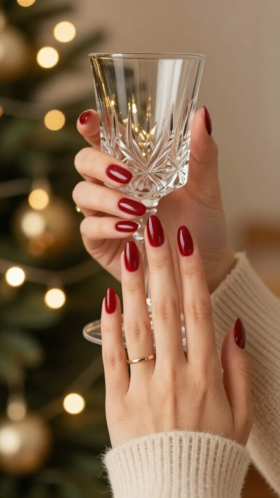 Cranberry jelly gel nails