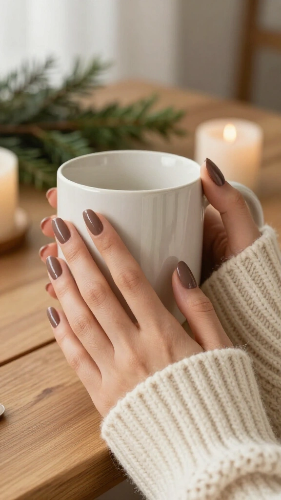 Deep taupe monochrome tips
