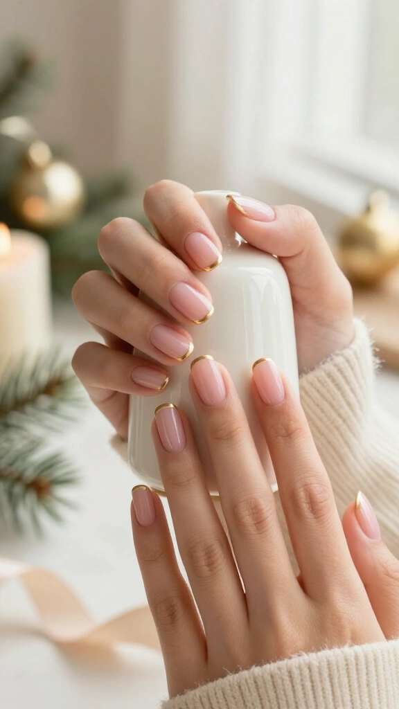 Soap nails with a golden edge