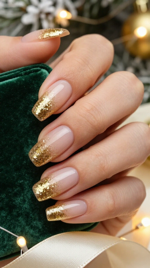 Shimmering Gold Ombré Fade