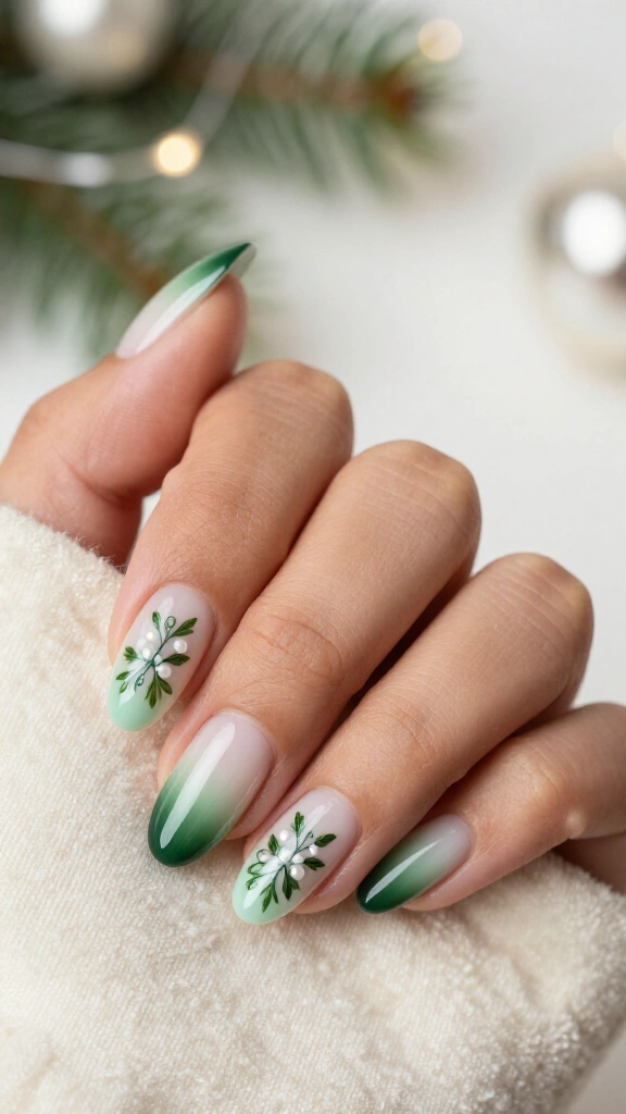 Mistletoe aura nails
