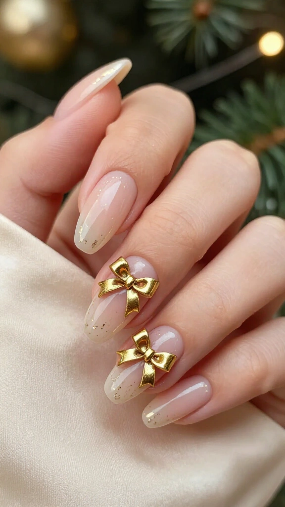 3D Gold Gift Bows