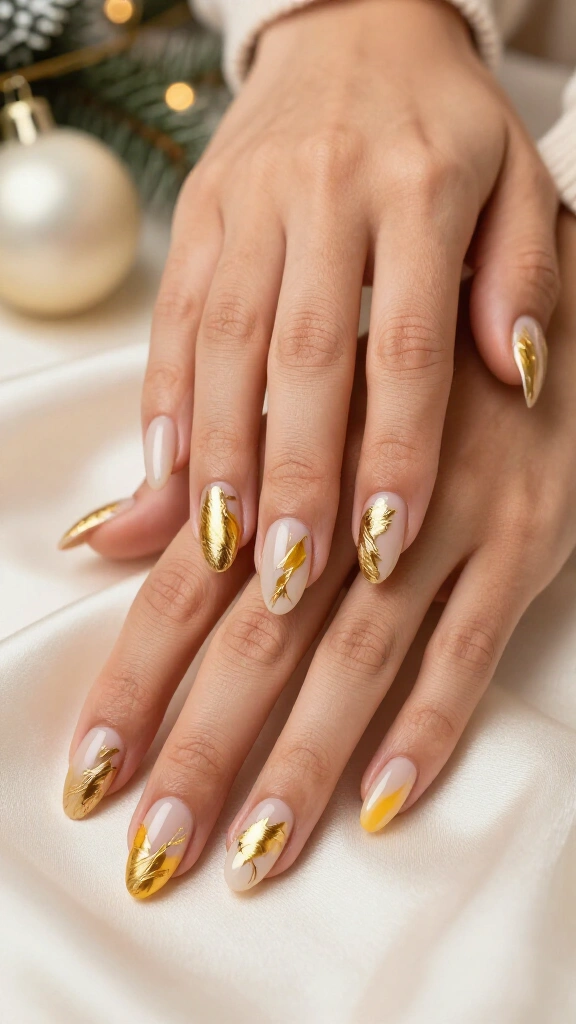 Abstract Gold Leaf Strokes