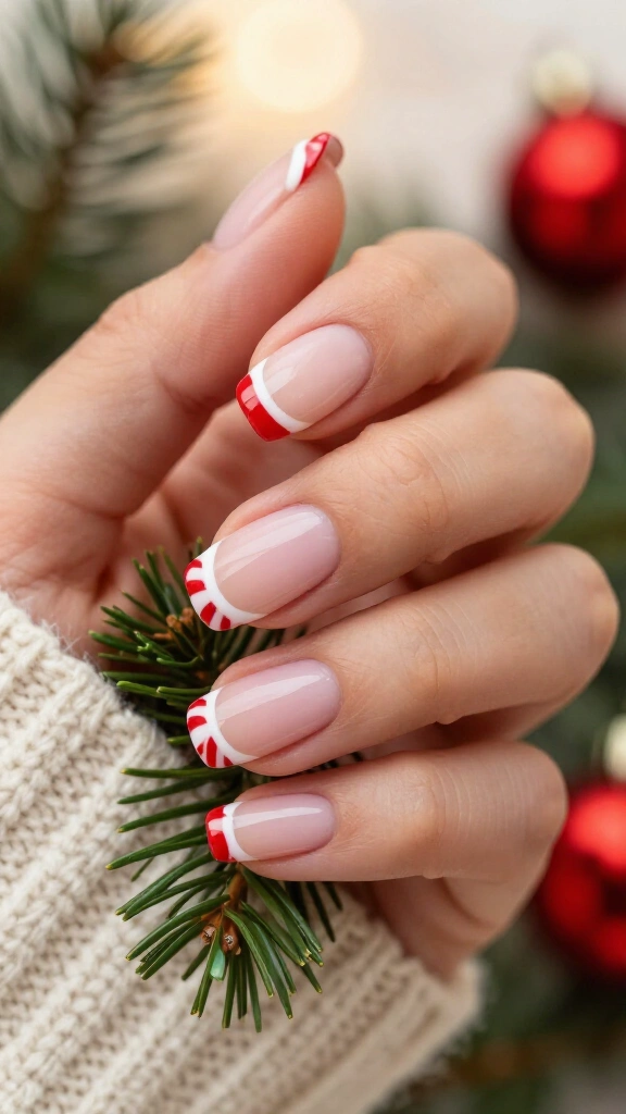 Micro French candy cane tips