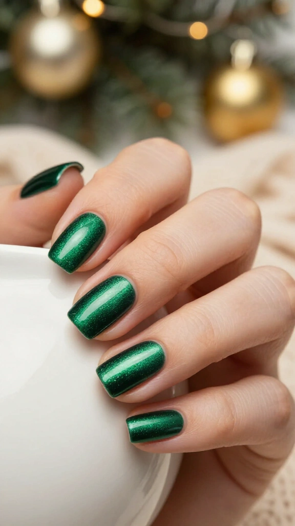 Emerald green velvet glow