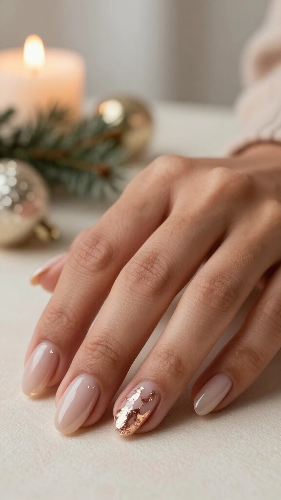 Rose gold leaf cuticle accents