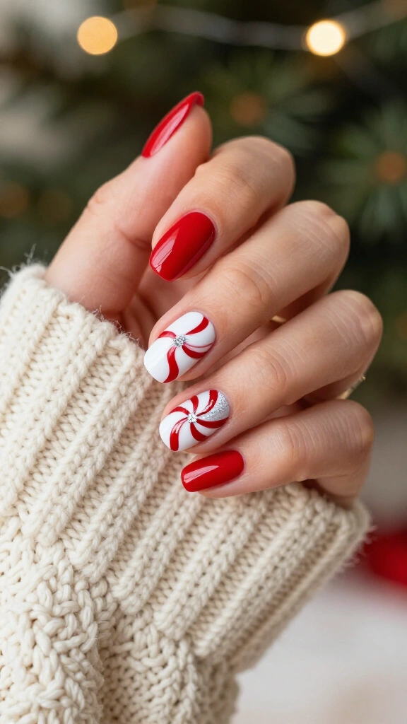 Tiny peppermint swirl accent