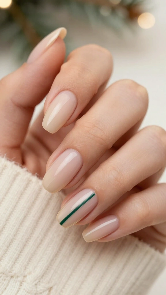 Minimalist emerald green negative space line