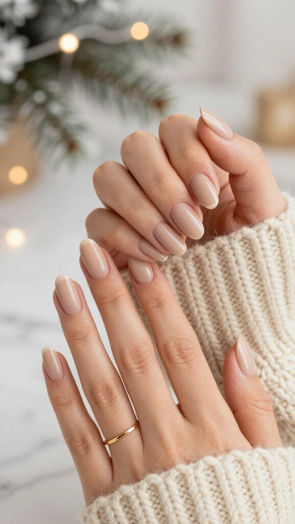 Matte sand with glossy French edges
