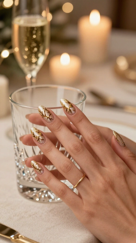Glittering Champagne & Gold Reindeer