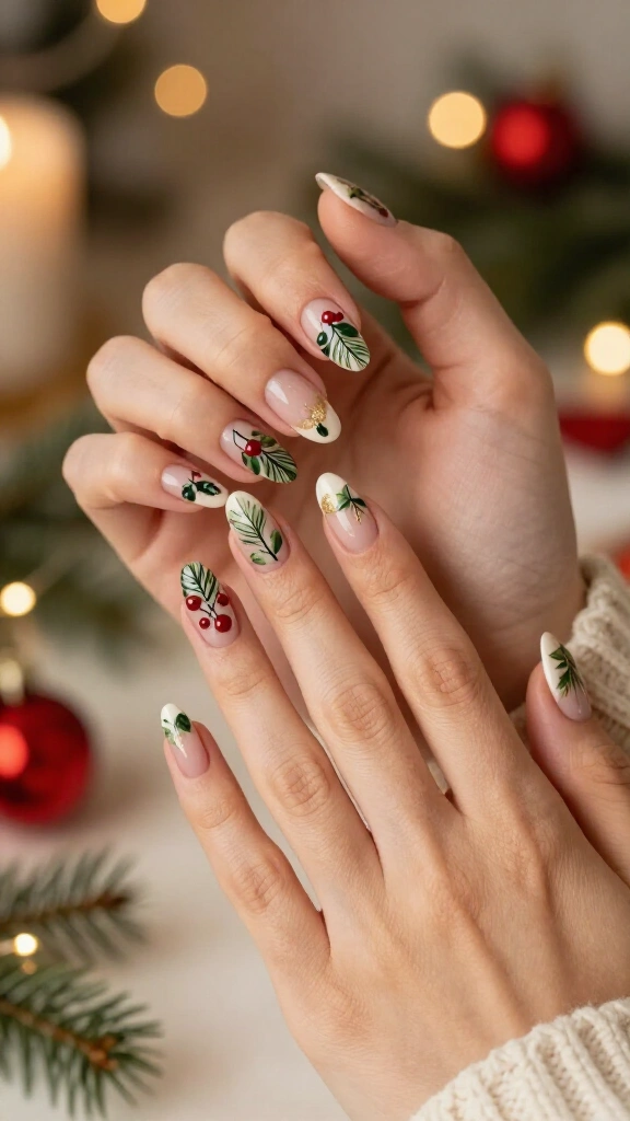 Mistletoe French Tips