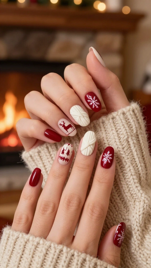 Nordic Knit Sweater & Reindeer Stamping