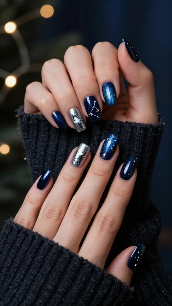 Moody Midnight Blue & Celestial Reindeer