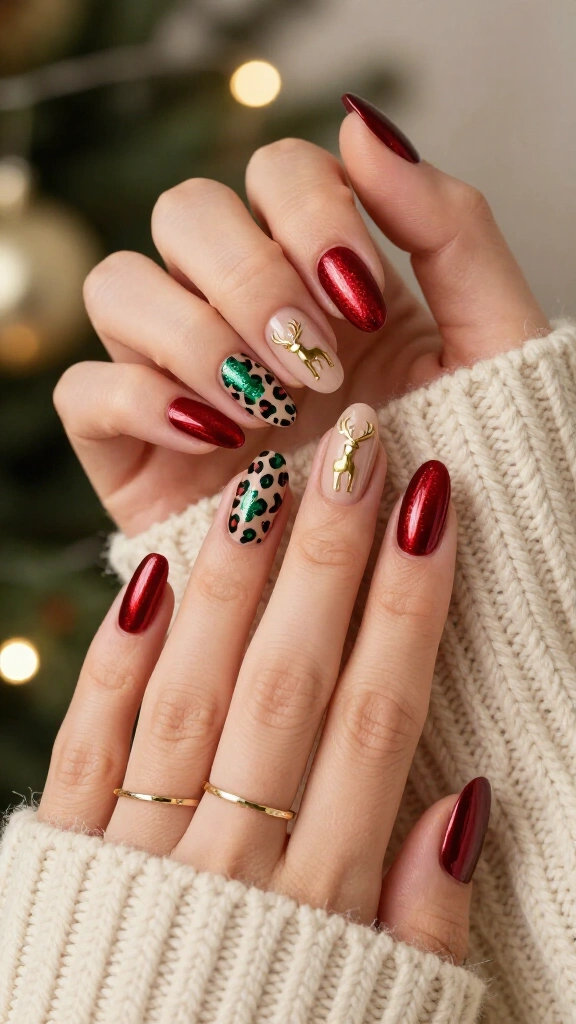 Festive Leopard Print & Reindeer Mashup