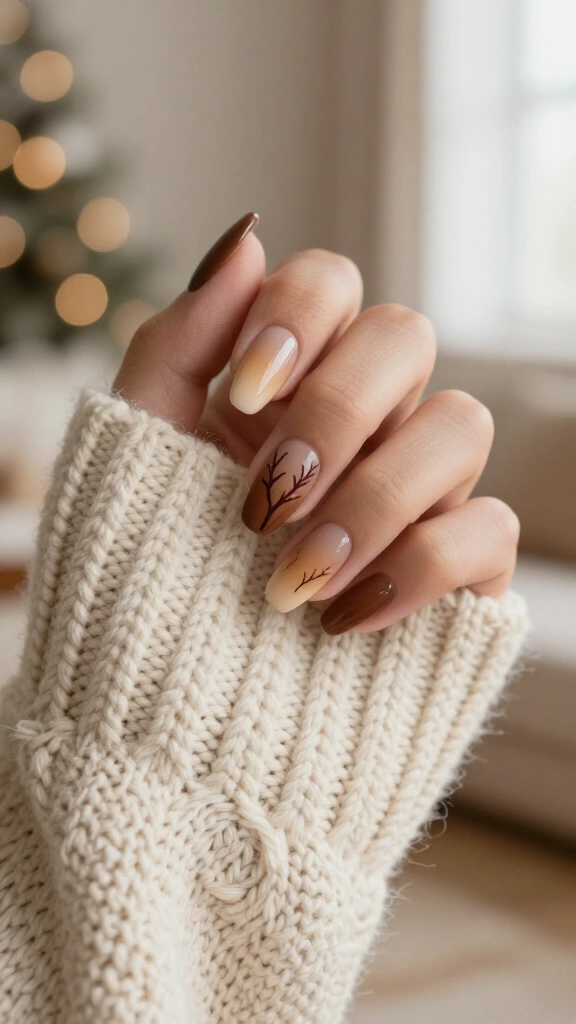 Neutral Mocha Ombré with Antler Details