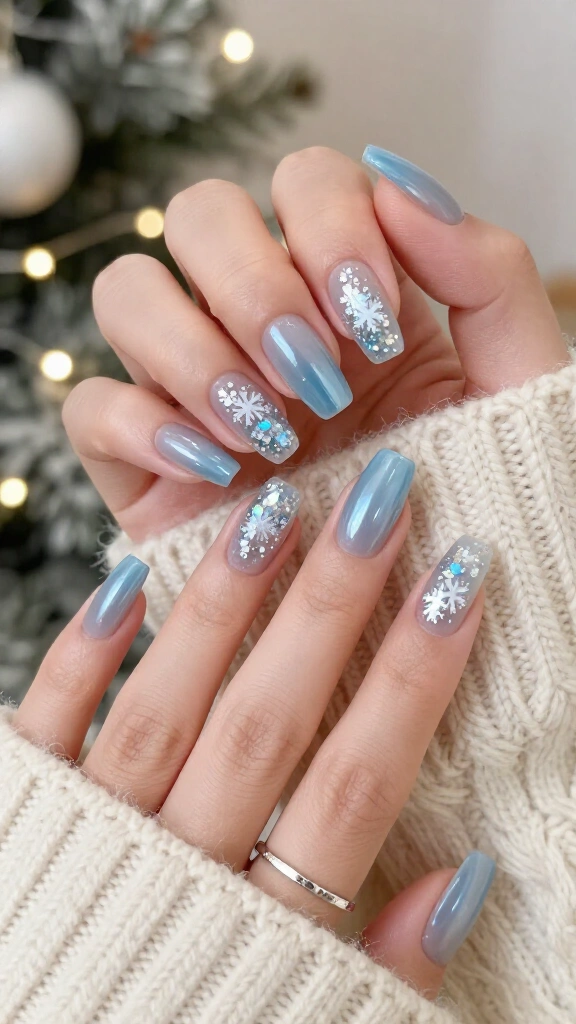 Snow Globe Jelly Nails