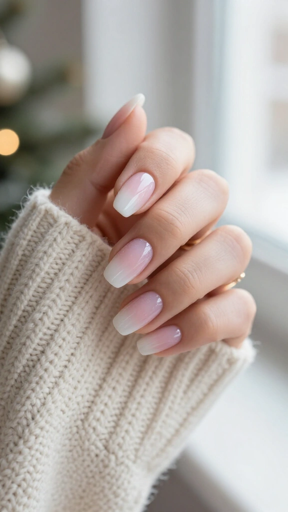 Soft Winter White Gradient Ombré