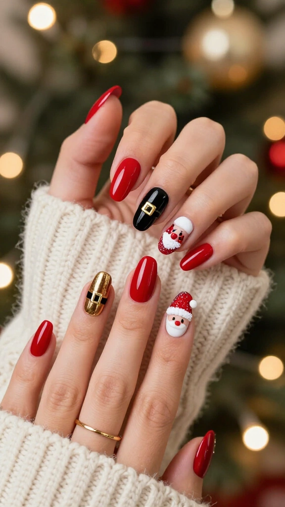 Full Santa Suit Nail Set