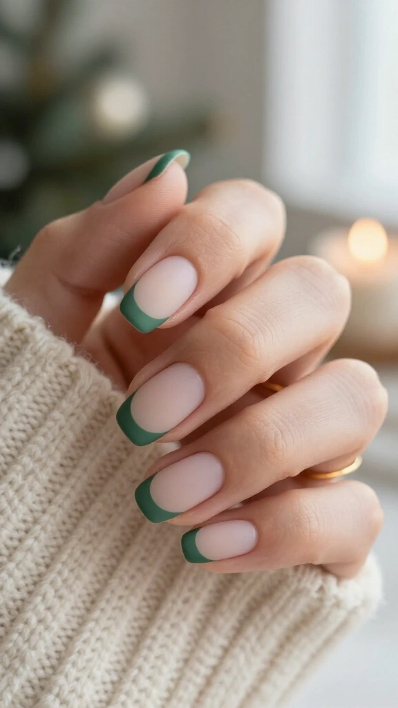 Mistletoe Green Micro French with Matte Finish
