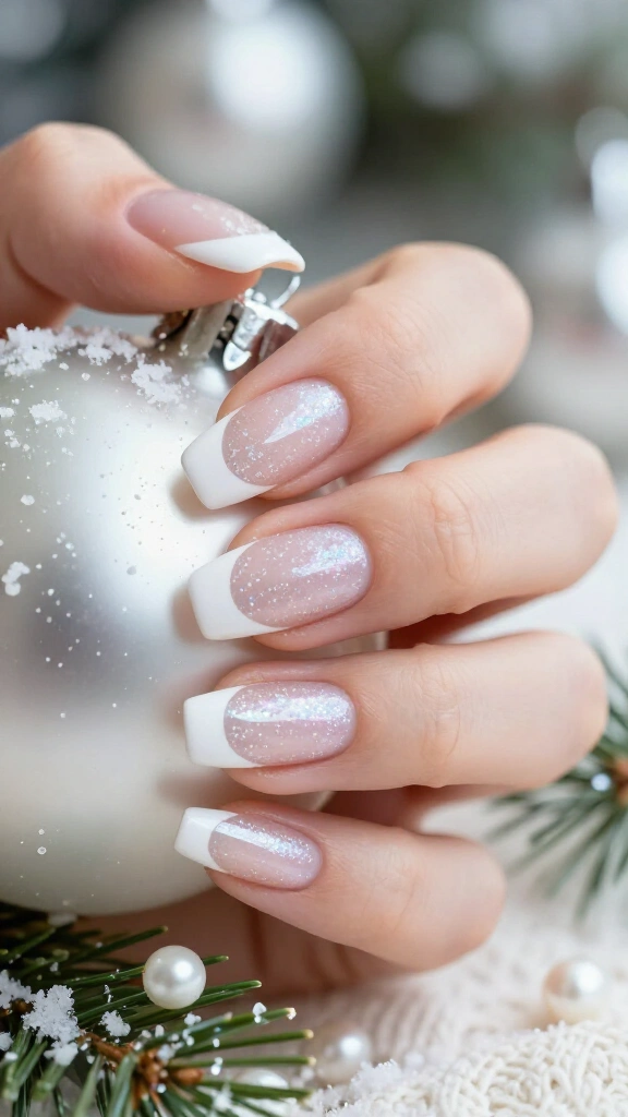 Classic White French with Subtle Snow Dusting