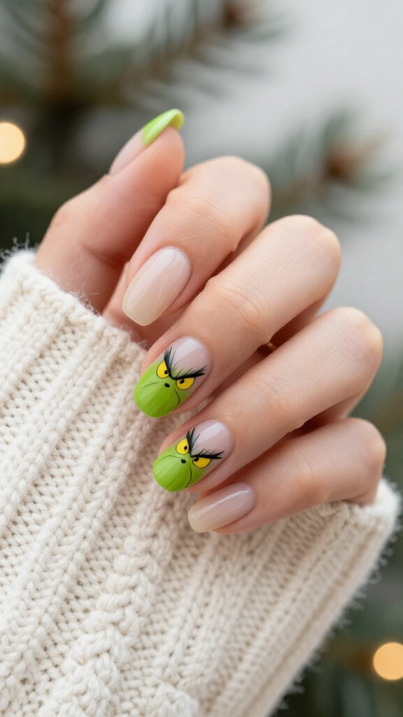 Minimalist Grinch eyes