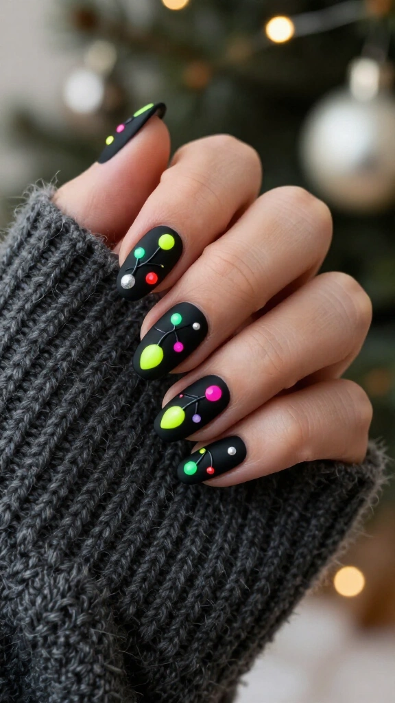 Matte Black with Neon Bulbs