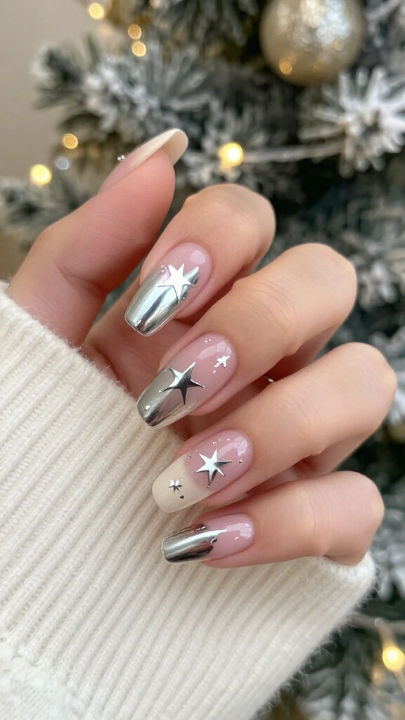 Liquid Silver Chrome Stars