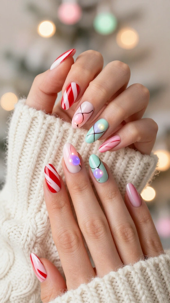 Candyland Pastel Striped Lights