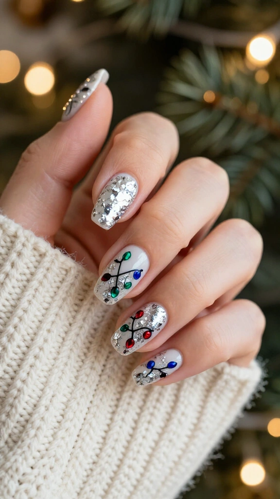 Metallic Silver Foil & Twinkle Bulbs