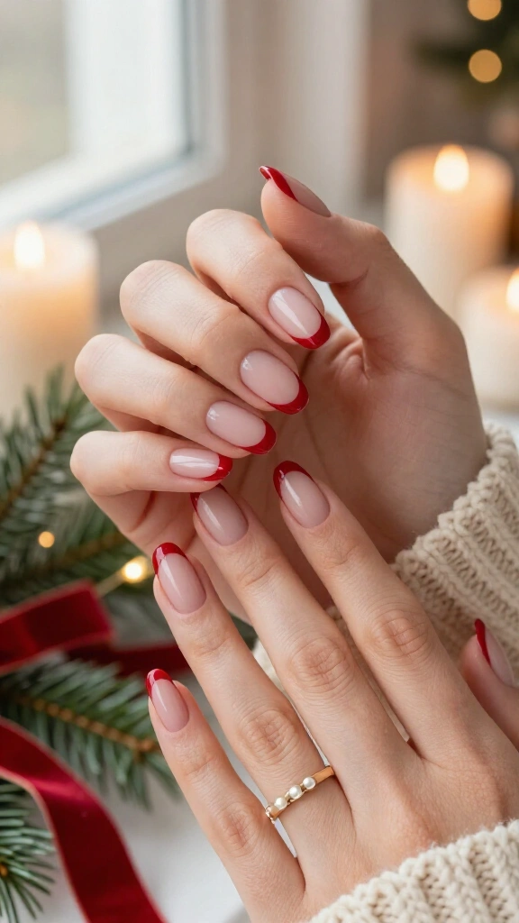 Classic red French tips