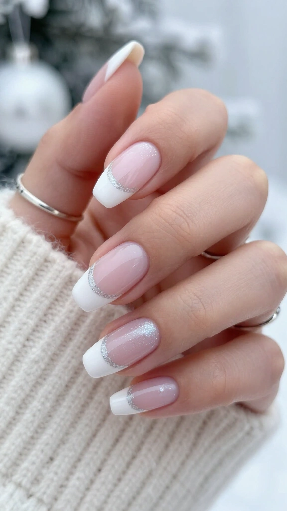 White snowy French manicure