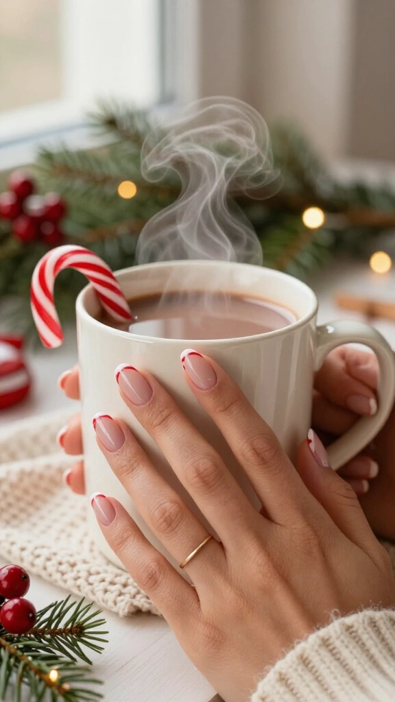 Candy cane French tips