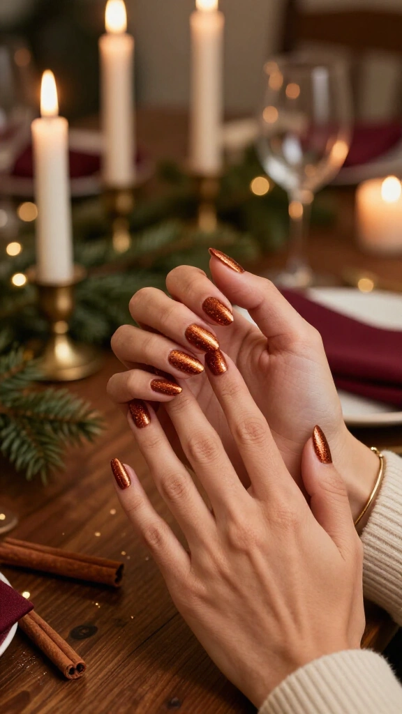 Warm Copper Sparkle