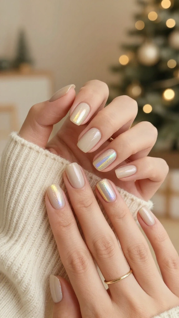 Holographic Champagne Nude
