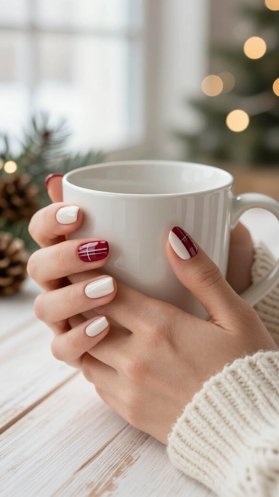 Crimson Plaid with Crisp White Borders