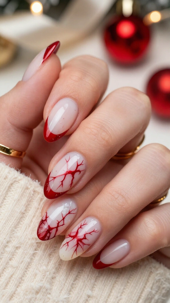 White Marble with Fine Red Veining
