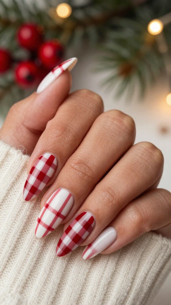 Gingham Checkers in Merry Cranberry