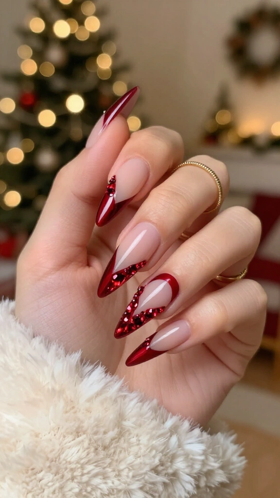 Cherry Candy Cane Swirl Stilettos