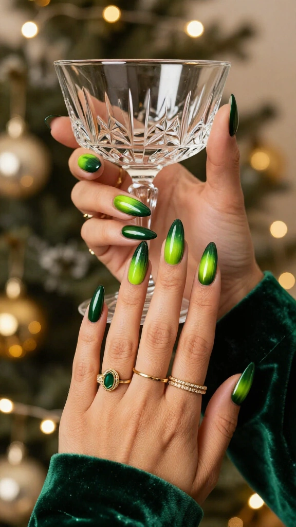 Metallic Grinch Green Ombré