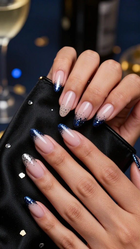 Midnight Sparkle French Tips