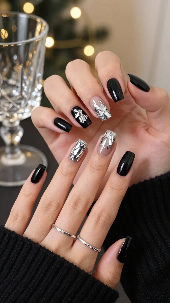 Classic Velvet Black with Silver Foil