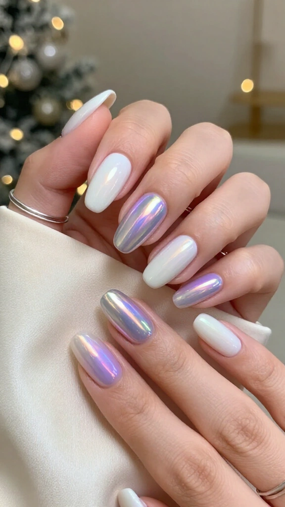 Holographic Glazed Donut Nails